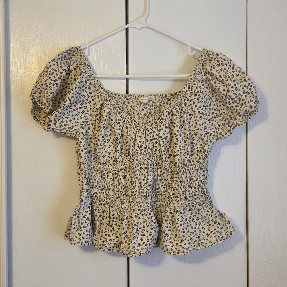 Floral Crop Top Blouse